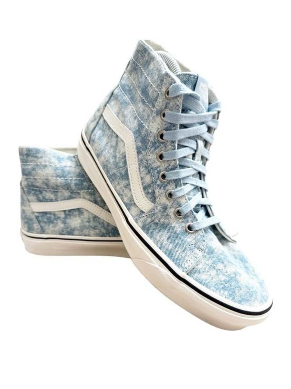 VANS SK8-HI TAPERED DENIM DESTROY-WINTER SKY SNEAKERS NWOT
